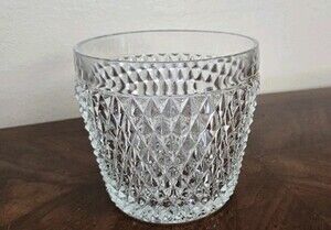 Ice Bucket Pressed Glass Diamond Point